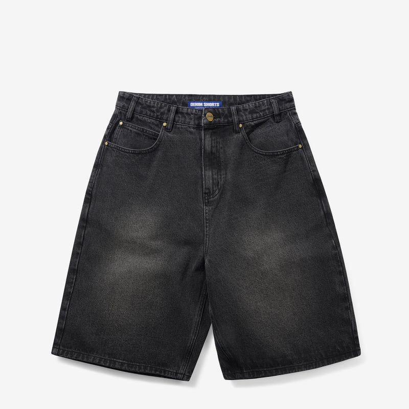 Baggy Denim Shorts Distressed Black Shorts