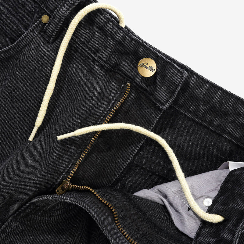 Baggy Denim Shorts Distressed Black Shorts