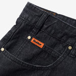 Baggy Denim Shorts Slub Black