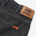 Baggy Denim Shorts Slub Black