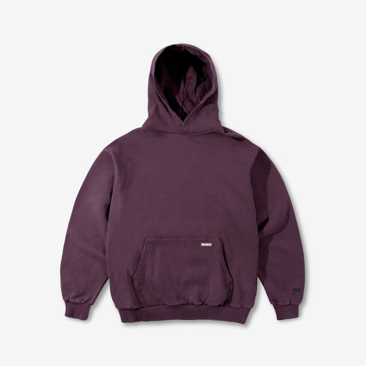 Basic Pullover Hood Washed Plum Front