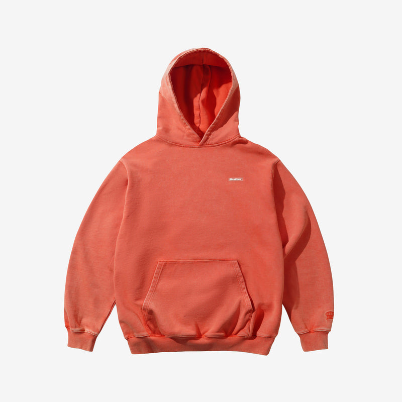 Basic Pullover Hood Washed Blood Orange Jumpers