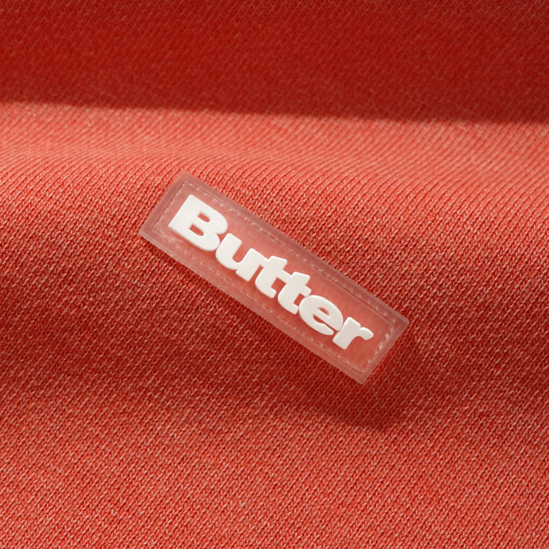 Basic Pullover Hood Washed Blood Orange Jumpers
