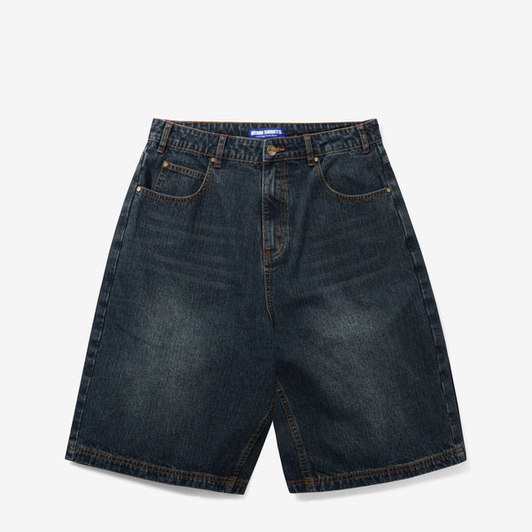 Blotch Denim Shorts Streaky Blue Shorts