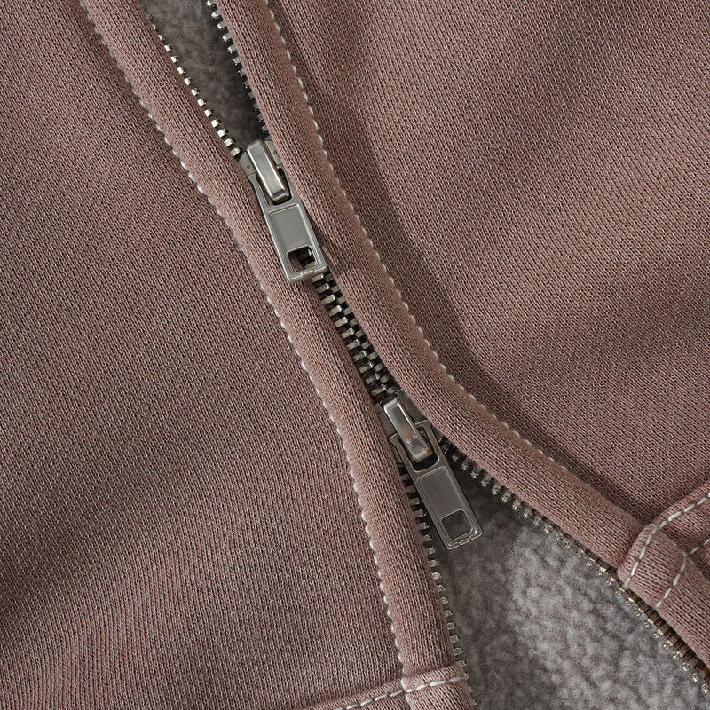 Blotch Zip-Thru Hood Washed Berry Jumpers