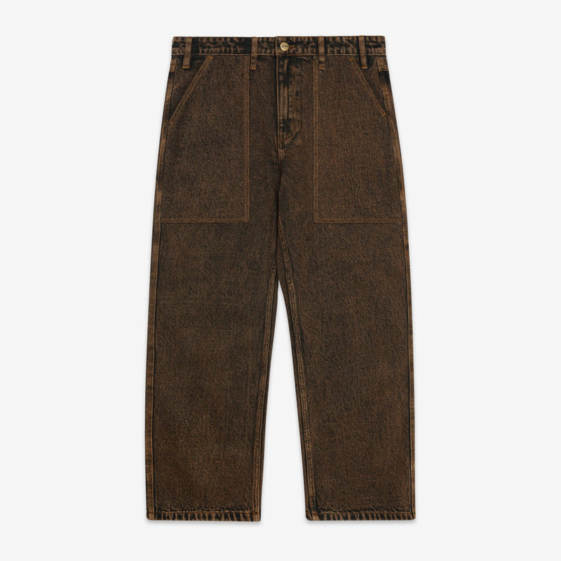 Breakdown Denim Jeans Acid Wash Brown Pants