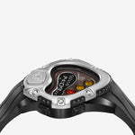 SINNGOUKI SGK001R Black Precision Steel | Black Rubber | Brushed Silver Bezel | Black Dial 41mm