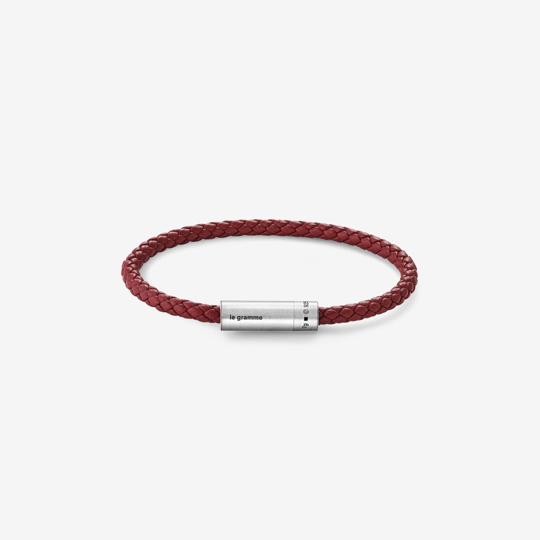 7g Brushed Sterling Silver & Red Leather Cable Bracelet Jewellery