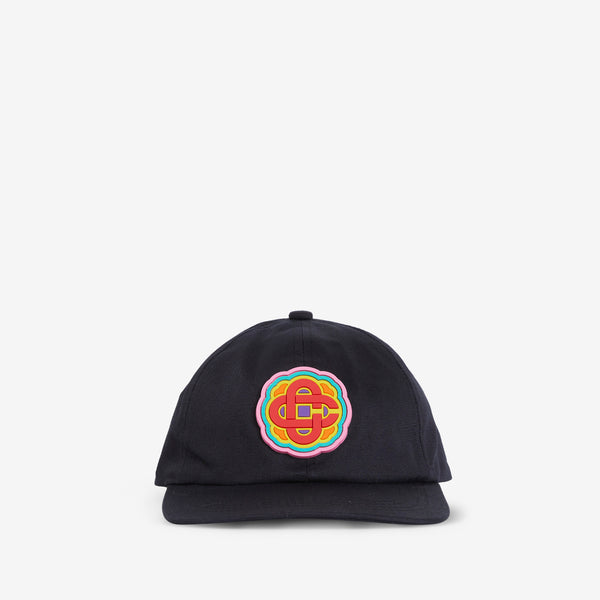 Rainbow Monogram Patch Cap Black