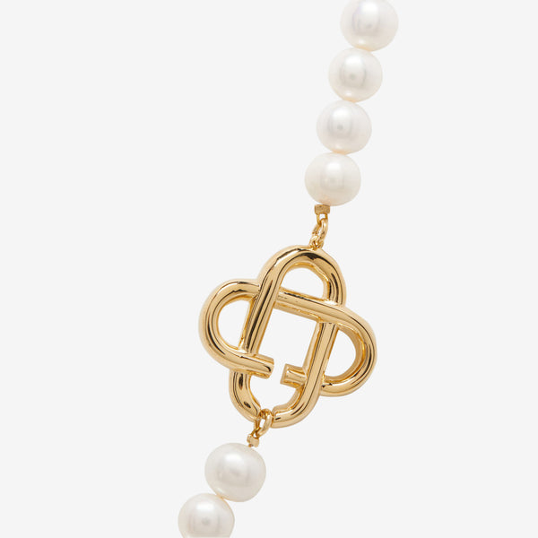 Medium Pearl Logo Necklace Gold