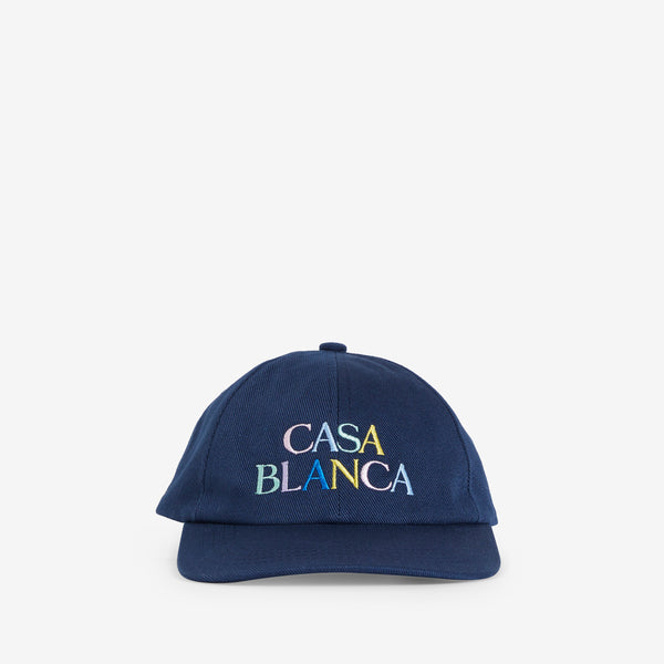 SS23 Stacked Logo Embroidered Cap Navy