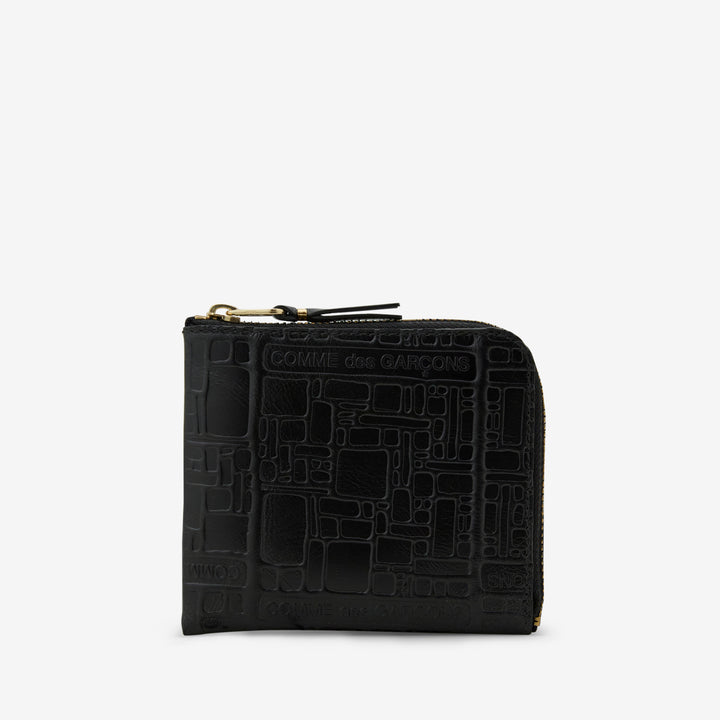 SA3100EL Embossed Logotype Wallet Black Front