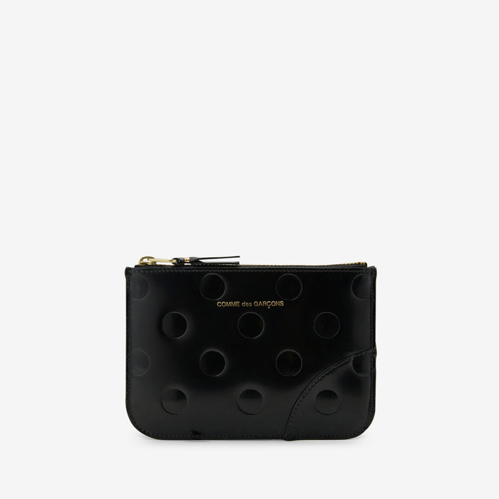 SA8100NE Polka Dots Embossed Wallet Black Front