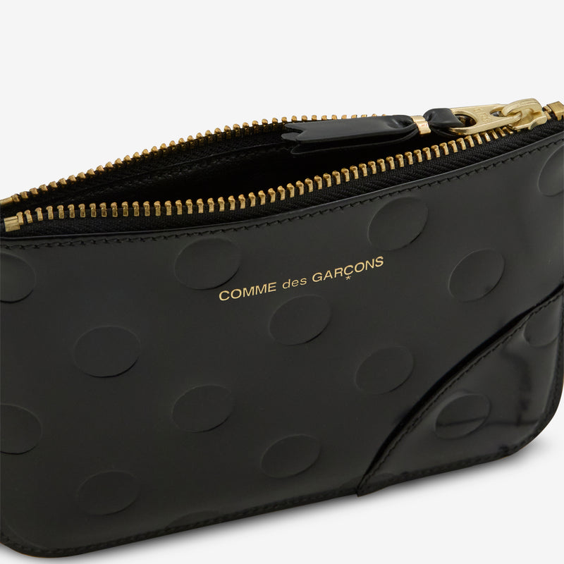 SA8100NE Polka Dots Embossed Wallet Black Accessories