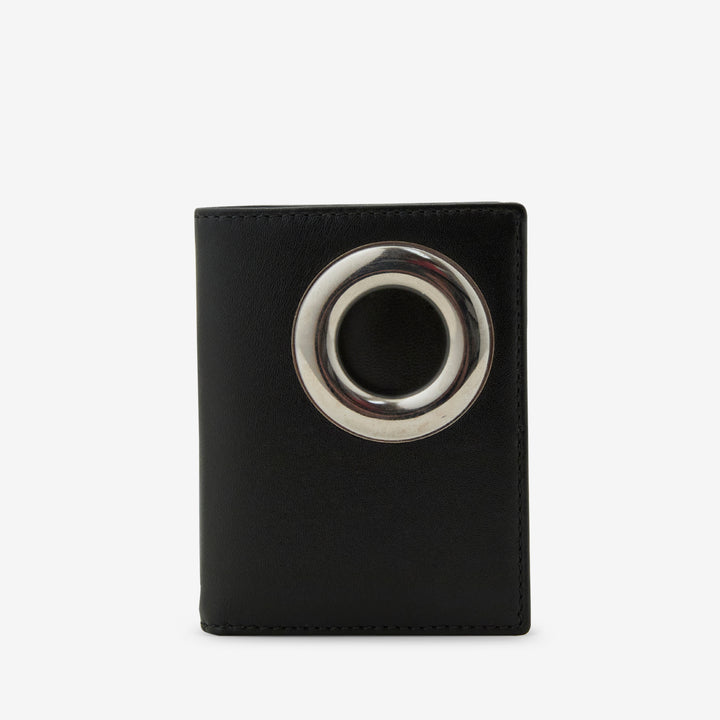 SA0641SE Silver Eyelet Wallet Black Front