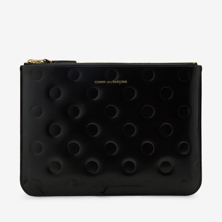 SA5100NE Polka Dots Embossed Wallet Black Front