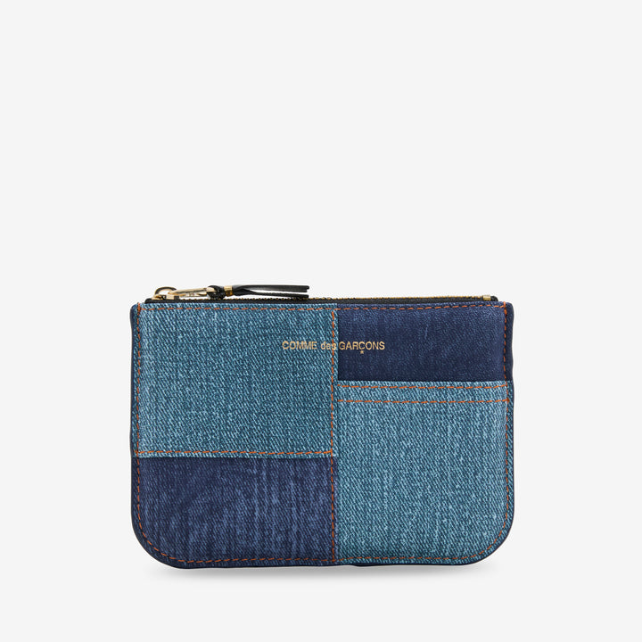 SA8100DP Denim Patchwork Wallet Blue Denim Front
