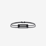 1.7g Polished Black Ceramic & Polyester Cord Bracelet