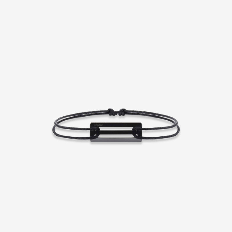 1.7g Polished Black Ceramic & Polyester Cord Bracelet Jewellery