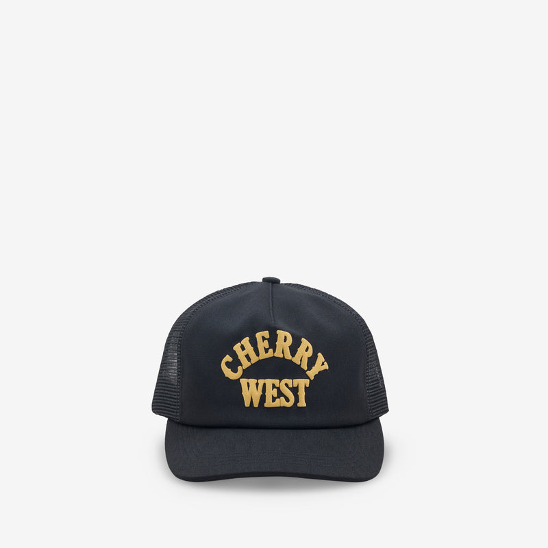 Cherry West Mesh Trucker Black Headwear