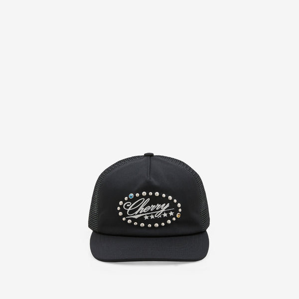 Five Star Studded Trucker Black Headwear