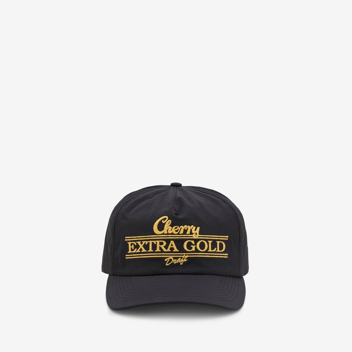 Extra Gold 5 Panel Hat Black Front