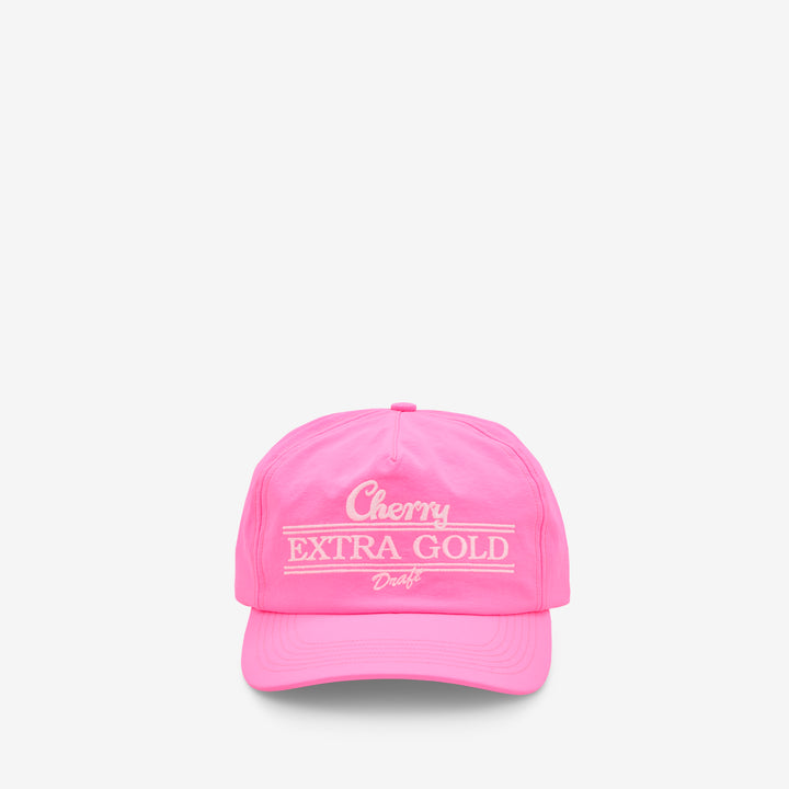 Extra Gold 5 Panel Hat Neon Pink Front