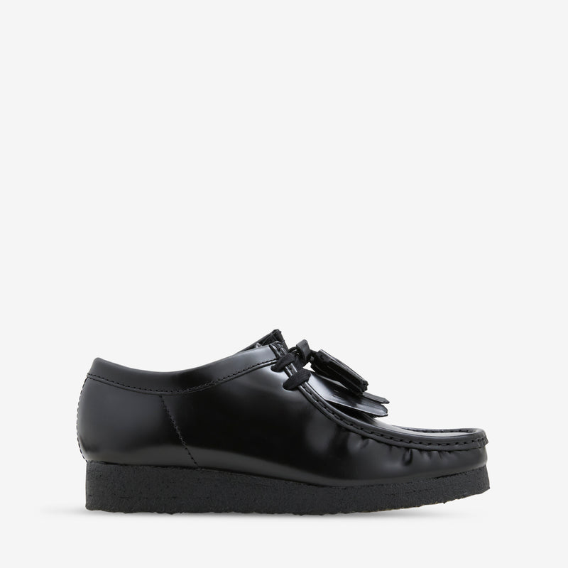 Wallabee Black Hishine Leather Footwear