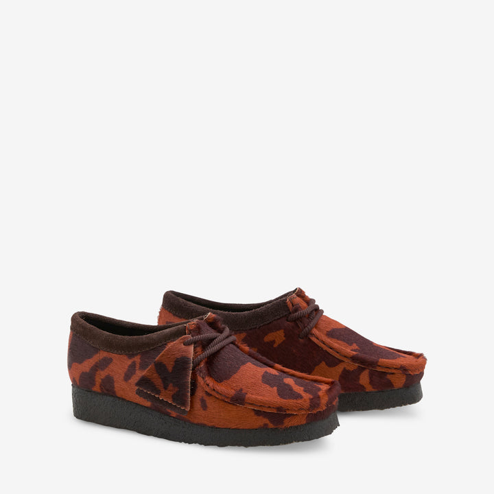 Women's Wallabee Brown Cow Print Front