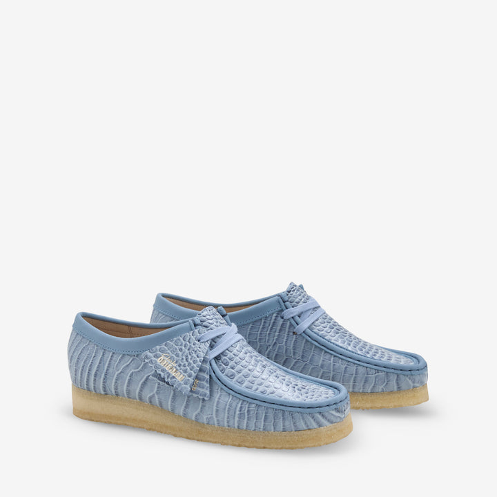 Women's Wallabee Powder Blue Croc Front