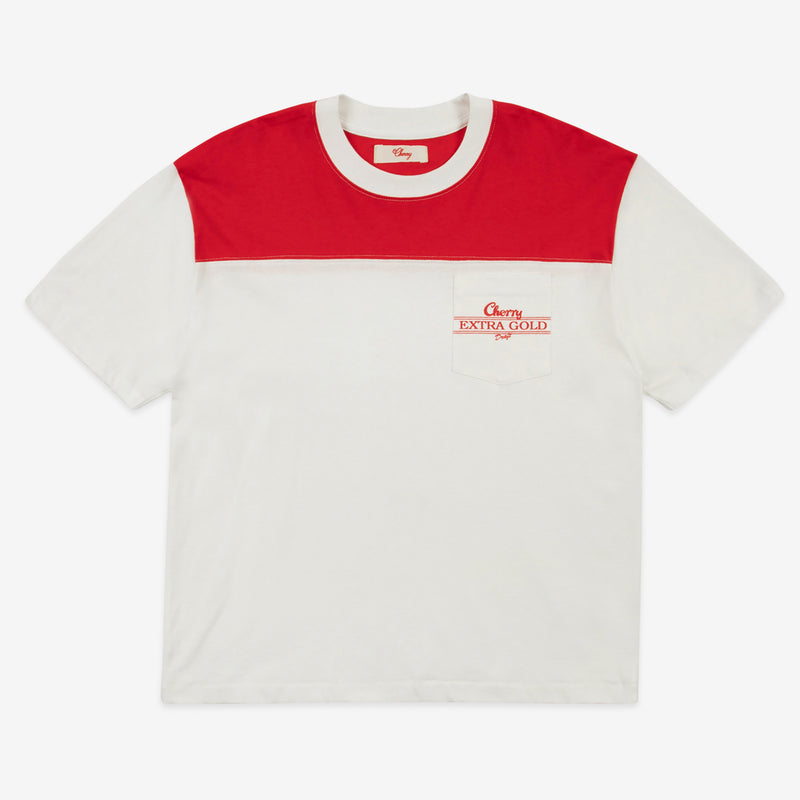 Colorblock Classic T-Shirt Vintage White | Cherry Red Tees