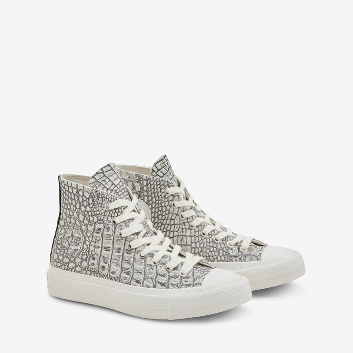 First String Chuck Taylor Hi White | Snow White | Black Front