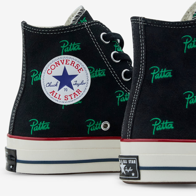 Patta x Chuck '70 Hi Black | Jolly Green Footwear