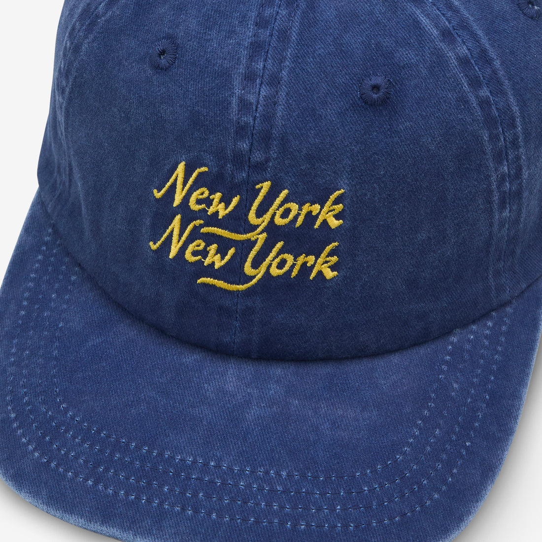 Washed Script Cap Navy Headwear