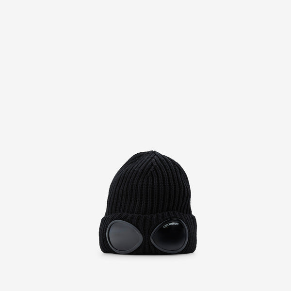 Extra Fine Merino Wool Goggle Beanie Black
