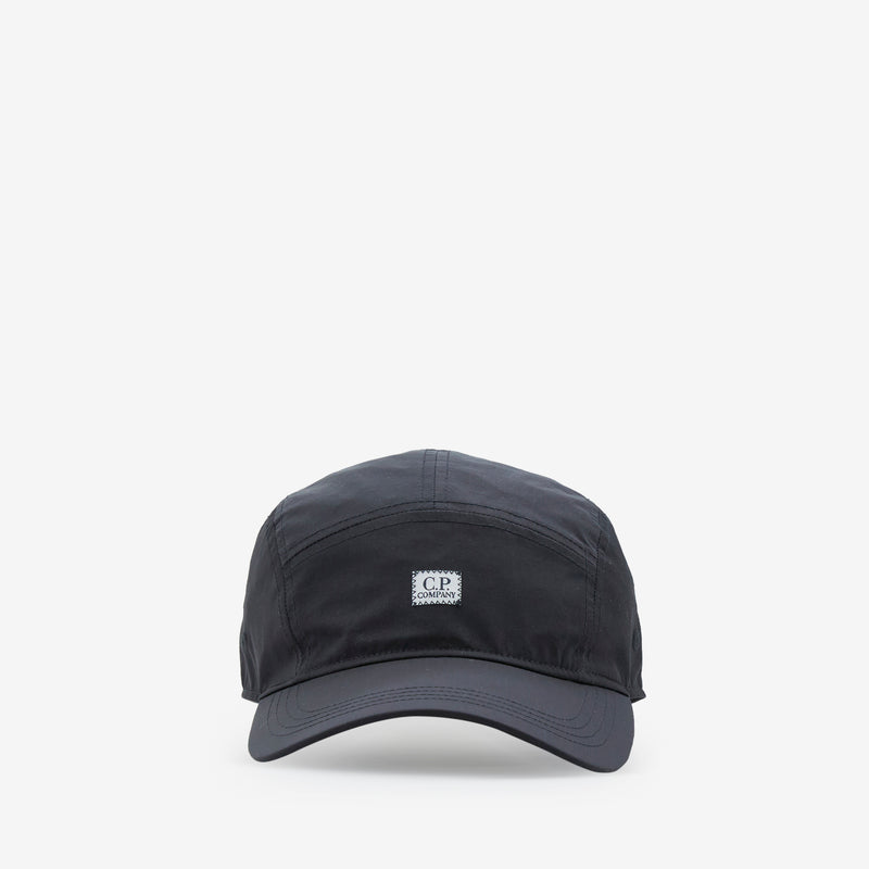 Chrome-R Panelled Logo Cap Black