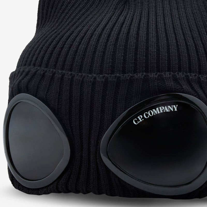 Cotton Goggle Beanie Black Headwear
