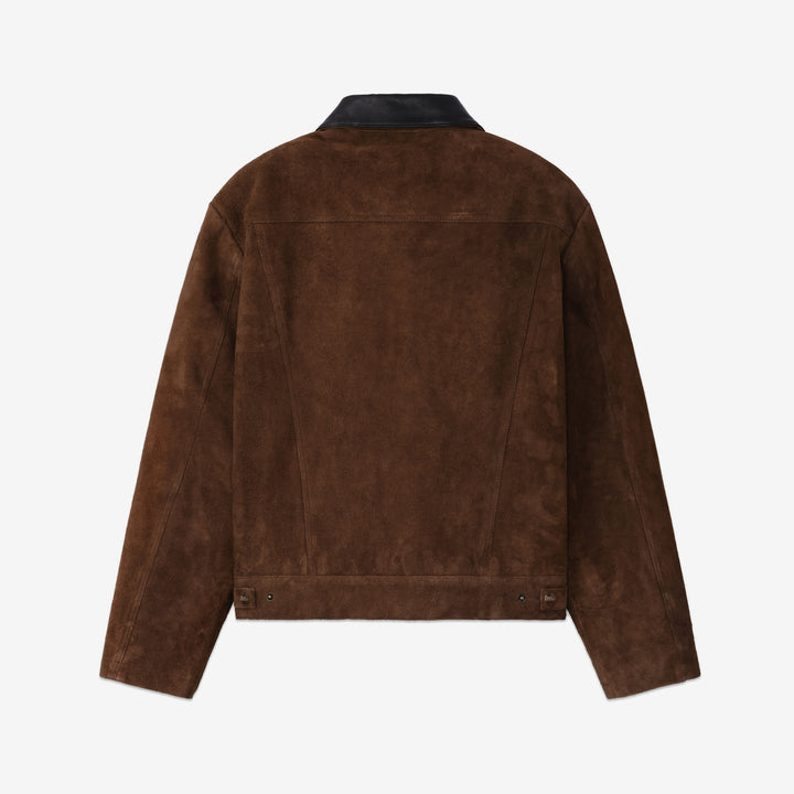 Rough Out Suede Trucker Jacket Brown