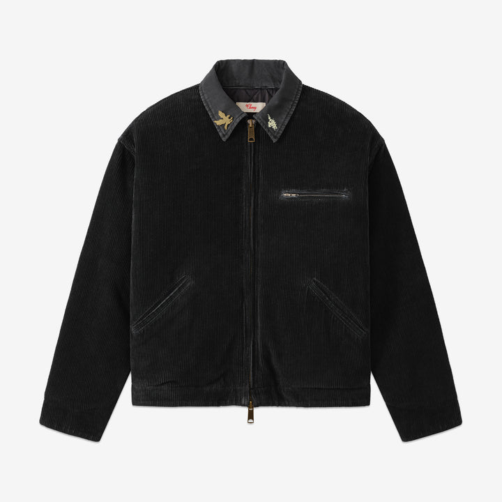 Corduroy Work Jacket Vintage Black Front