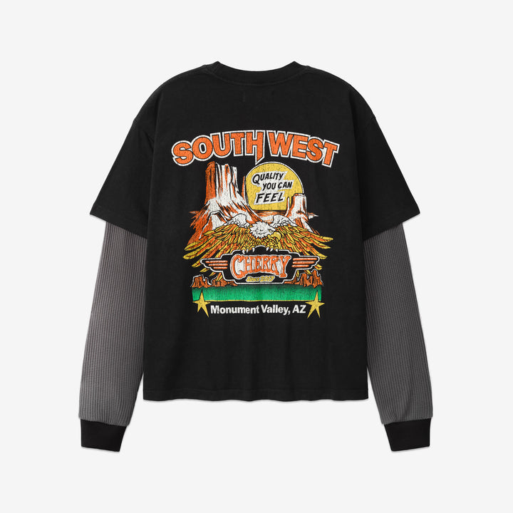 Southwest Layered Thermal T-Shirt Vintage Black
