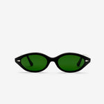 Clara Black | Green Solid Lens