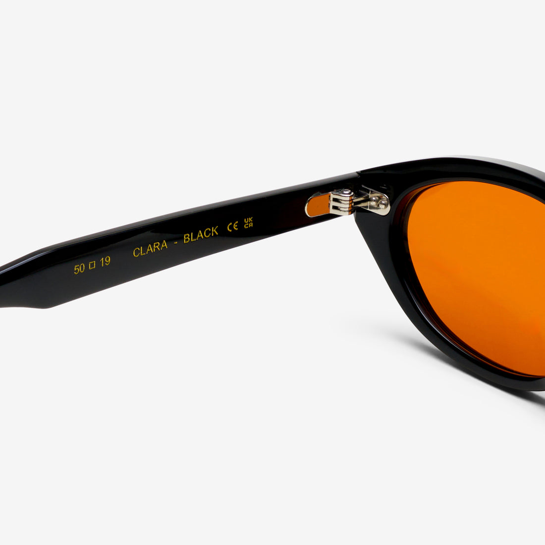 Clara Black | Orange Solid Lens Eyewear