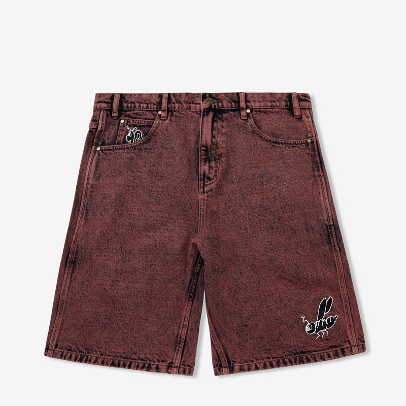 Critter Baggy Denim Shorts Brick