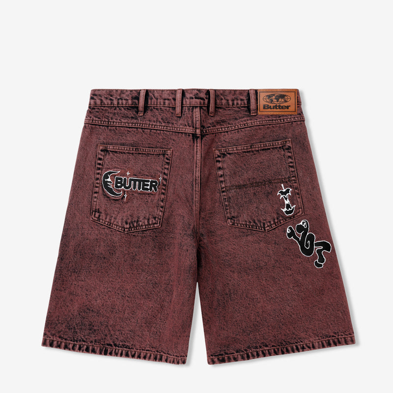 Critter Baggy Denim Shorts Brick