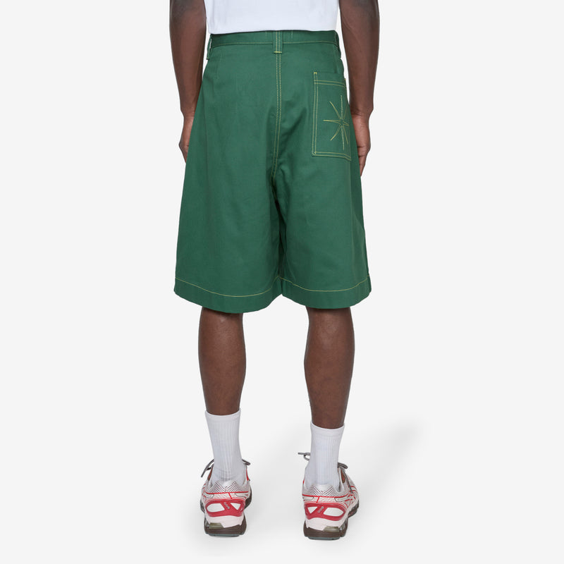 Pleated Oversized Shorts Green | Lime Shorts