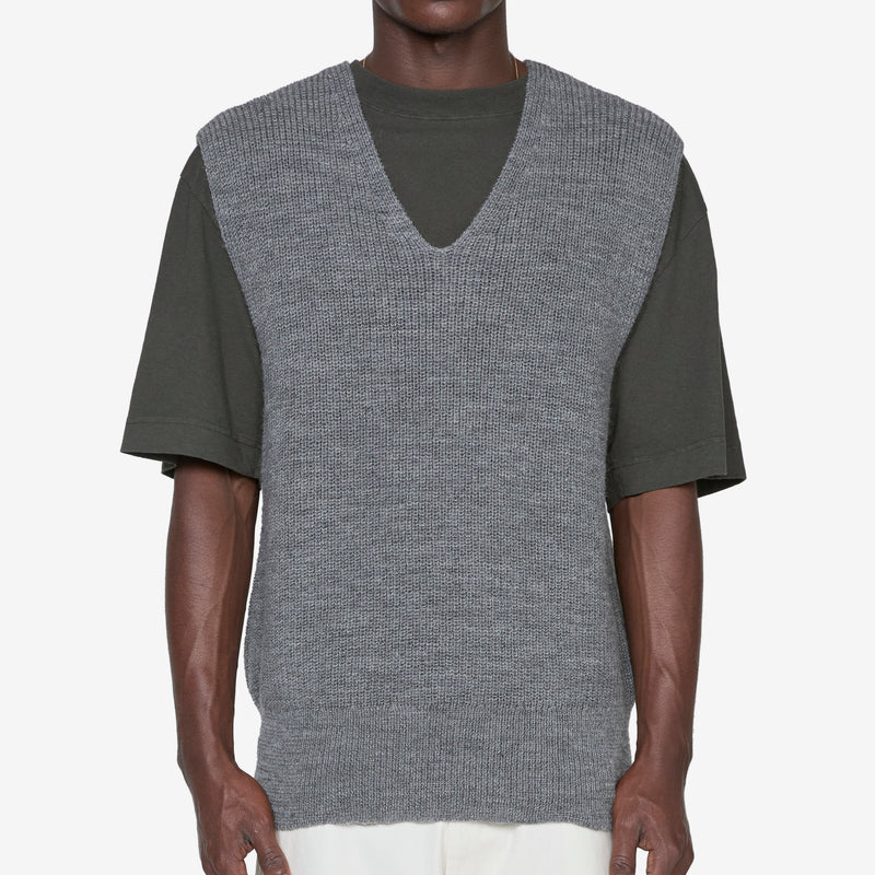 Chunky Ribbed Slipover Grey Jumpers
