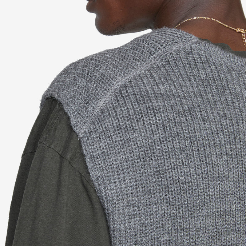 Chunky Ribbed Slipover Grey Jumpers