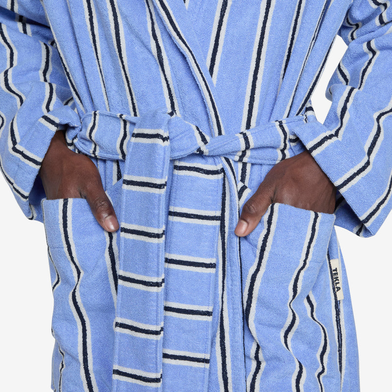 Hooded Bathrobe Bassett Stripes Lifestyle