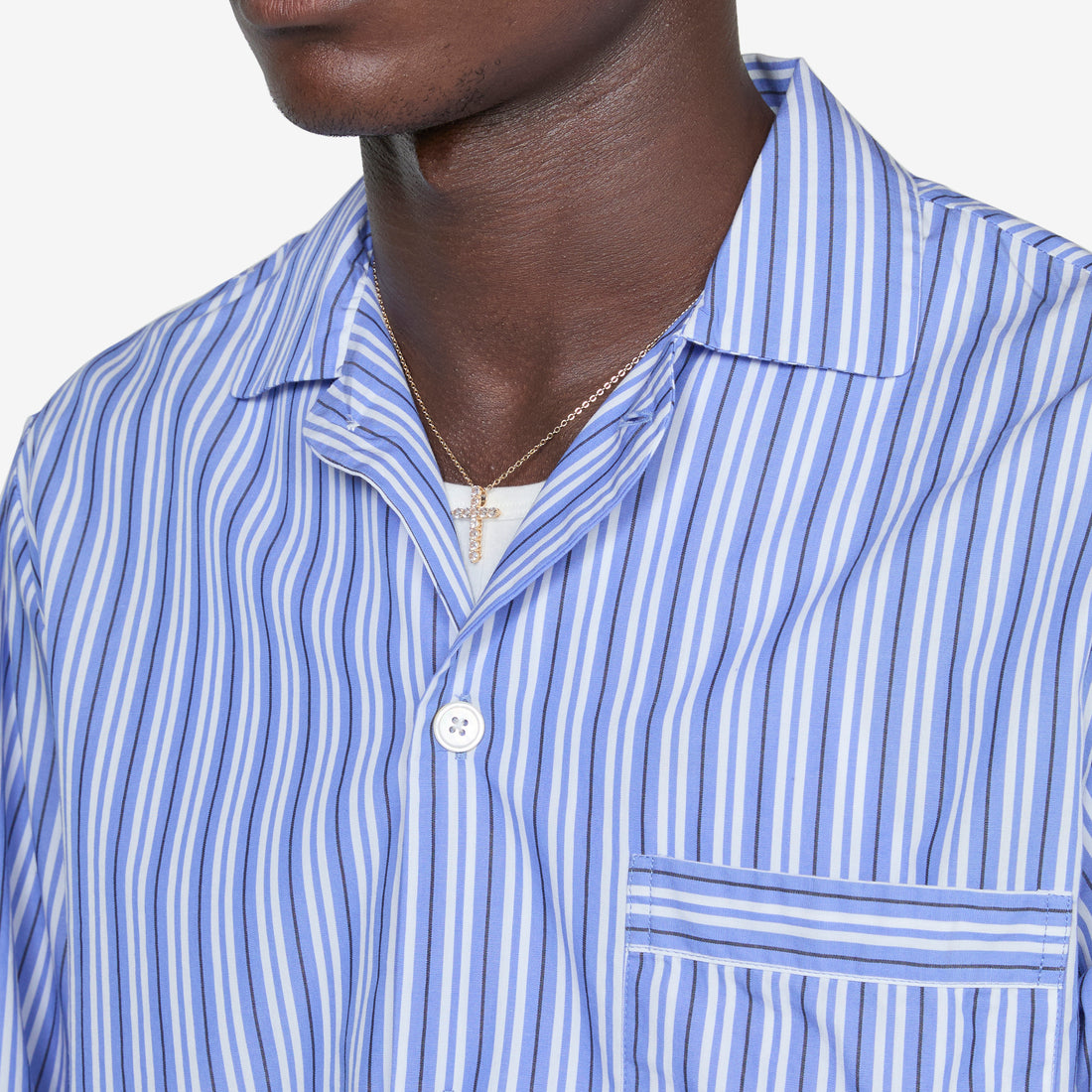 Cotton Poplin Pyjama Shirt Penny Stripes Shirts