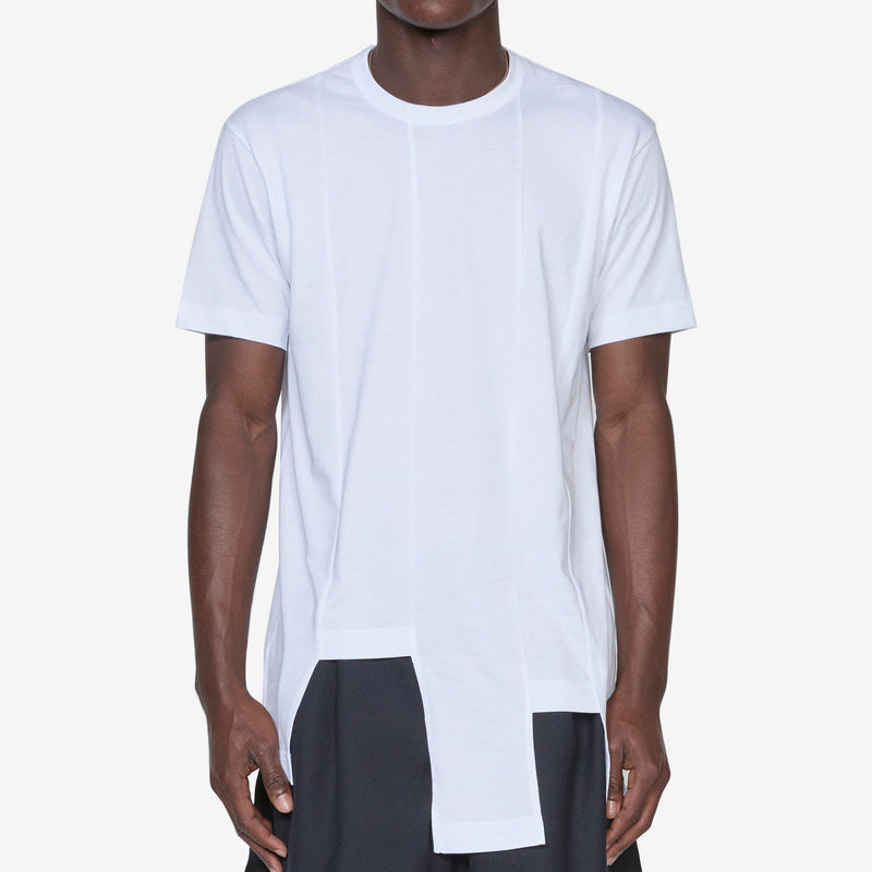 Oversized Asymmetric Hem T-Shirt White Tees